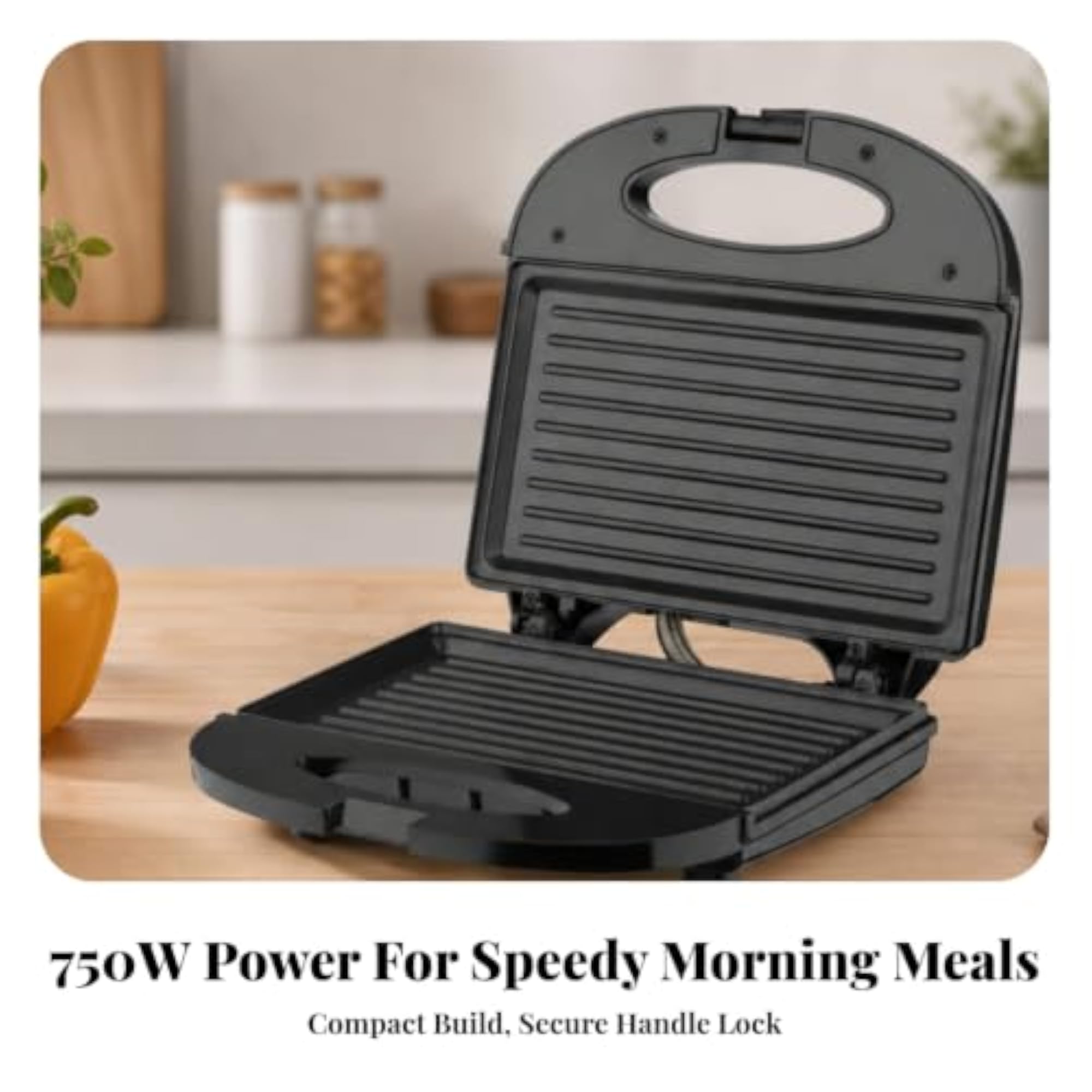 Easy to Clean Electric Sandwich Maker, Non-Stick Plates